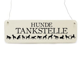 Artikel-Nr. 034E - Shabby Vintage Holzschild - Hundetankstelle