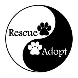 Artikel-Nr. 014N - Aufkleber Motiv Yin Yang Pfote rescue adopt