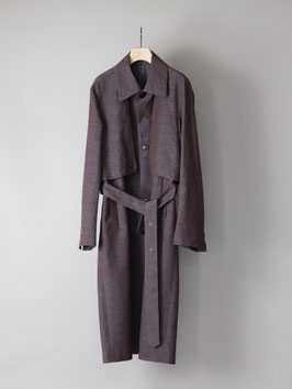 Silk linen balmacaan coat B (2E126-51B)
