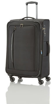 Travelite Crosslite 4-Rad Trolley L erweiterbar Schwarz 102/ 115 l
