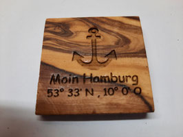 Anker und Koordinaten mit Text "Moin Hamburg"