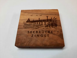 Seebrücke von Zingst mit Text "Seebrücke Zingst"