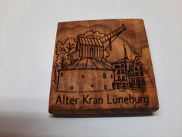 Alter Kran in Lüneburg mit Text "Alter Kran Lüneburg"