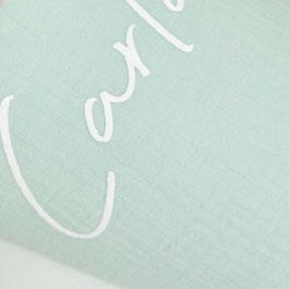 NANA aus MUSSELIN mit PUPPE + NAME, MINT