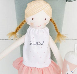 NANA aus MUSSELIN mit PUPPE + NAME, DUSTY MINT