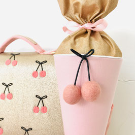Kitatüte KIRSCHE 35cm ROSA_gold