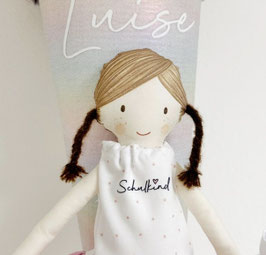 NANA aus MUSSELIN mit PUPPE + NAME, SEIFENBLASENSCHIMMER
