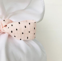 Schultüte Musselin NANA mit HÄKELBILD, PEACHYROSA SCHWARZ