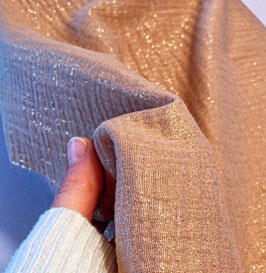 Garderobe MUSSELIN auf weißem Brett, GOLD
