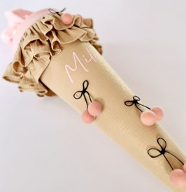Version *MILA* Schultüte SMILLA KIRSCHE  GOLDSCHIMMER_rosa