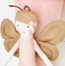NANA aus MUSSELIN mit PUPPE + NAME, PEACHY ROSA GOLD