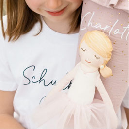 NEU Smilla mit Name und PUPPE, SOFT ROSA GOLD