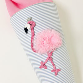 KLASSIK mit HÄKELBILD, FLAMINGO