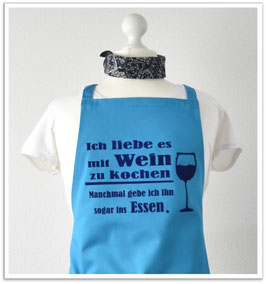 Schürze "Wein" türkis