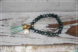 Armband "Quaste" mint grünblau