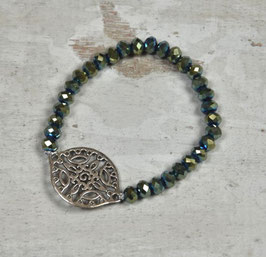 Armband "Amulett" blau grün
