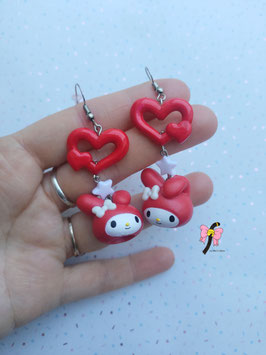 Boucles d'oreilles Red Melody