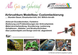 Geburtstag-Airbrushkurs--Modellbaulackierung & Customdesign
