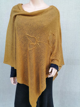 Handmade amber linen poncho
