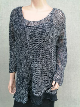 Handmade salt and pepper knitted line sweater