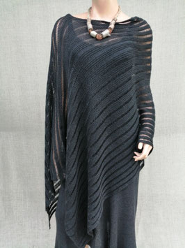 Beautiful handmade black linen poncho
