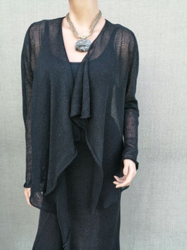 Knitted black long sleeve cardigan