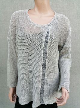 Artsy pure linen taupe sweater