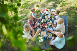 Gefüllter Picknick-Rucksack Gruppen