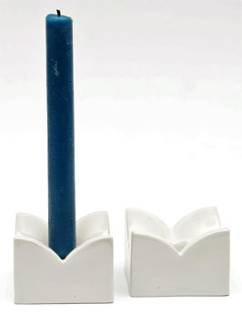 Set van 2 witte kaarsenstandaards van Arzberg