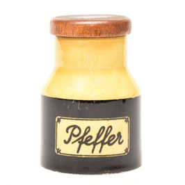 Kruidenpotje 'Pfeffer' in oker/zwart