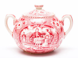 Suikerpot 'Tea Drinker' rood van Societe Ceramique