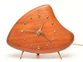 Vintage teak tafelklok van Plato