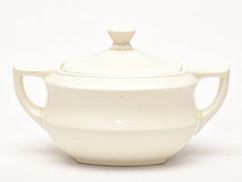 Art-deco crème suikerpot van Societe Ceramique