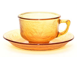 Arcoroc France Sierra amber kop & schotel