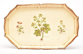 Rechthoekig brocante houten dienblad met bloemen