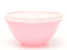 Tupperware schaal roze met deksel (7 cm)