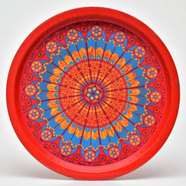 Vintage rood dienblad met mandala van Elite Trays - Made in England