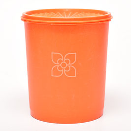 Tupperware voorraaddoos (recht) licht oranje met sterdeksel met bloem (19 cm)