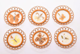 Set van 6 bamboe onderzetters met vlinders