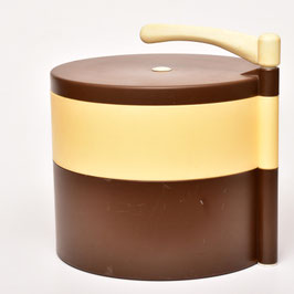 Retro ronde naaidoos beige/bruin