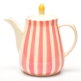 Klein koffiepotje in wit/roze/geel