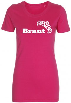 Braut Krone T-Shirt pink