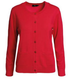 Damen Strickjacke rot mit Taschen