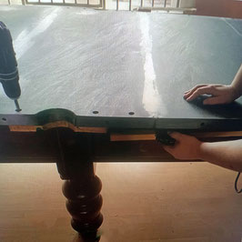 Snookertisch 9 Feet Englisches Modell Schieferplatte 5 teilig und dick  -150820250