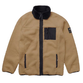 Mystic DTS Teddy Zip thru Sweat Slate Brown