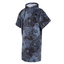 Mystic Poncho Velour AOP Blue Black