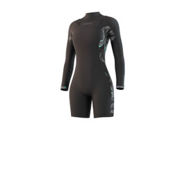 Mystic Dazzled Longarm Shorty 3/2mm Fzip Black