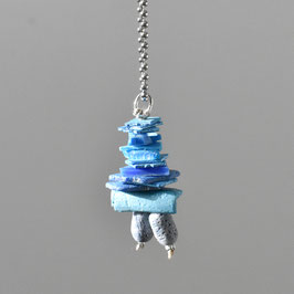 Upcycling Ketten-anhänger "mehr Meer" Blautöne