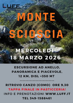 ESCURSIONE al MONTE SCIOSCIA - NOVITA' 2026 - CON TAPPA FINALE IN PASTICCERIA