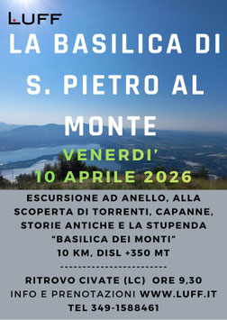 ESCURSIONE "basilica di San Pietro al Monte" VENERDI' 10 APRILE 2026